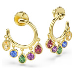 Imber hoop earrings Mixed cuts, Multicolored, 18K gold finish
